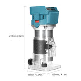 21V Cordless Electric Trimmer 6 Gears of Speeds Adjustable Wood Milling Trimming Engraving Slotting Machine Woodworking Router