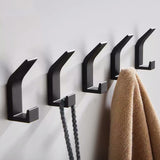 New space aluminum kitchen bathroom bathroom hook coat and hat hook Nordic black non-punching