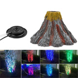 Aquarium Volcano Ornament Light Night Kit Air Bubbler Desktop Decorations for Fish Tank Aquarium Bubbler Gifts with LED Light