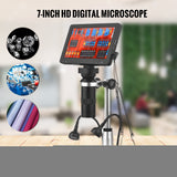 7-inch LCD Digital Microscope 1200X Magnification Portable Rechargeable Microscope Video Camera Microscope with Remote Control