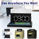 6In1 Multi Wireless Charger For Iphone 13 12 11 XS Pro Max RGB Night Light Alarm Clock Charging Staion For Apple