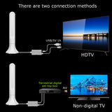 25dB Indoor HDTV Antenna Digital TV Aerial VHF UHF Antenna 150Miles Range with Signal Amplifier Booster F to IEC Connector
