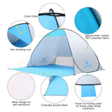 Automatic Instant Pop-up Beach Tent Camping Tent  Anti UV Sun Shelter Cabana for Camping Fishing Hiking Picnic