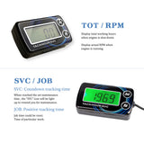 Motorcycle Tach Hour Meter SVC LCD Digital Tachometer Engine Resettable Maintenace Alert RPM Counter For Chainsaws Boats ATV