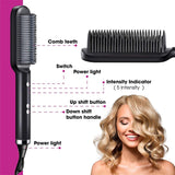 Hair Straightener Brush Heat Comb Hair Straightening Iron Adjustable Temperature Settings Anti Scalding Professional Hair Salon