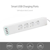 Tuya Smart WIFI Power Strip with EU Outlets 4 Plug and 4 USB Port Compatible with for Alexa Echo and Google Nest,EU Plug