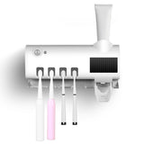 Toothbrush Storage Rack Storage Box Bathroom Accessories Automatic Toothpaste Dispenser Toothbrush Holder Wall-Mounted