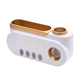 Hanging Toothbrush Holder Automatic Toothpaste Squeezer Dispenser Makeup Storage Rack Bathroom Accessories