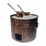 Authentic Turkish Electric Hot Sand Coffee Maker, Copper Sand Coffee Machine, With Special Sand + 2x Copper Turkish Coffee Pots