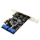 SSU Desktop USB 3.0 Expansion Card Front Pci-E to USB3.0 Front 19 / 20 Pin Interface Adapter for Desktop Computers