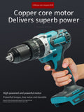 3 In 1 13mm Brushless Electric Hammer Drill Electric Screwdriver 20+3 Torque Cordless Impact Drill for Makita 18V Battery