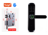 TUYA smart TT lock with one grip to open the door fingerprint password swipe card bluetooth wooden door electronic integrated