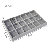 2/5pcs Makeup Jewelry Organizer Storage Box Tray Portable Velvet Jewelry for  Earring Holder Ring Earrings  Women Rings Trays