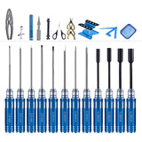 24 in 1 RC Car Tool Kit - Screwdriver Set (Flat / Phillips / Hex) Pliers/Wrench/Reamer Stand Repair Tools for RC Cars Quadcopter