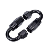 5M AN6 Black Nylon Braided  Hose Fuel Pipe Oil Cooler System Adapter Kit 6AN 0/45/90/180Degree Hose End Fitting