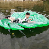 Hot Inflatable Green Leaf Floating Row Portable Water Lounge Swimming Ring Summer Water Toys for Adult Children