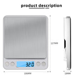 3Kg/500G 0.01g Digital Scales Precision Kitchen Scales Jewelry Weighing For Food Diet Postal Balance Measuring LCD Electronic