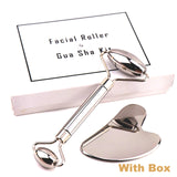 Stainless Steel Facial Roller Face Massager Gua Sha Set Anti Wrinkles Cellulite Massager Face Lifting Beauty Skin Body Care Tool