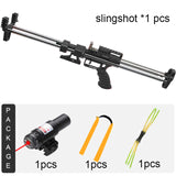 Slingshot Rifle Shooting Catapult with Laser Powerful Portable Slingshot Jungle Hunting Accessories Toy Accurate Outdoor Hunting