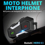 Motorcycle Intercom Interphone 1200M Bluetooth Headset for Helmet Soft Mic