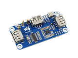 Waveshare PoE Ethernet / USB HUB HAT For Raspberry Pi Zero/ Zero W / Zero WH, 3x USB 2.0 Ports, 802.3af-Compliant