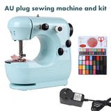INNE Mini Sewing Machine Manual Portable Needlework Electric Household With Night Light Foot Pedal Table Two Thread Kit Simple