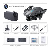 Mini Drone 4K 1080P HD Dual Cameras WiFi Fpv Air Pressure Altitude Hold Black And Gray Foldable Quadcopter with Camera RC Dron