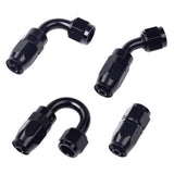 5M AN6 Black Nylon Braided  Hose Fuel Pipe Oil Cooler System Adapter Kit 6AN 0/45/90/180Degree Hose End Fitting