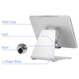 Security Tablet Stand Holder, Desktop Anti-Theft POS Holder 360° Rotation with Lock and Key for iPad 2,3,4 iPad air/air 2
