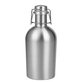 3X 2L Stainless Steel Homebrew Beer Growler Secure Swing Top Lid Big Capacity Beer Bottles for Outdoor