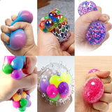 127D Hand Strengthener Sensory Fidget Toy w/ 8PCS Squishy Mesh Dough Ball Great Emotion Appease Gift Adult Anxiety Relief Toy