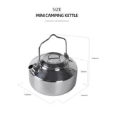 Outdoor Stainless Steel Kettle Locking Handle Camping Hung Pot Portable Coffee Pot Picnic Cooker Teapot 1L Cookware Equipment