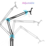 Tablet Floor Stand 140cm Long Arm Double Pole Flexible Cell Phone Holder Support For iPhone iPad 8 Air Lounger Bed Mount Bracket