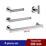 Bathroom Hardware Set Stainless Steel  Mirror Round Towel Bar Toilet Paper Holder Towel Ring Robe Hook