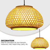 1Pc Natural Bamboo Pendant Lamp Decorative Ceiling Light Creative Gift (Khaki)