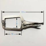 9" Inch Steel C Clamp Vise Grip Locking Welding Pliers Wood Tenon Locator Tool Steel Plate Clamps Woodworking Clamps