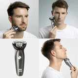 Rechargeable Electric Shaver 3D Triple Floating Blade Heads Shaving Washable Cordless Beard Trimmer for Men