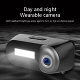 Outdoor Sports Camera with head light lamp Waterproof Head-Mounted Sports Video Camera 1080P for Field Work Recording