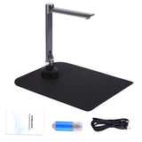USB Document Camera Scanner 5 Mega-Pixel HD Camera A4 Size with LED Light Teaching Software for Online Teaching Meeting