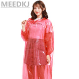 1 pcs Men's Raincoat Thicken Waterproof Adult Transparent Camping Hooded Outdoor Portable Disposable PonchoFashion Ms.