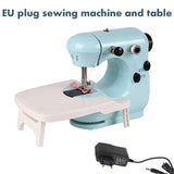 INNE Mini Sewing Machine Manual Portable Needlework Electric Household With Night Light Foot Pedal Table Two Thread Kit Simple