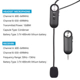 UHF Wireless Headset Microphone  with 3.5mm Audio plug &amp;6.35mm Audio Adapter for Speaker Voice Amplifier for Training Tour Guide
