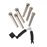 6x Acoustic Guitar Bridge String Nail Pins &amp; 1x 3 in 1 Guitar Peg String Winder + String Pin Puller + String Cutter