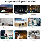 10000mAh Camping Fan with Lights USB Rechargeable Clip on Fan with Hanging Hook Summer Handy Air Cooling Fan for Hiking Fishing