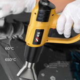 2500W 220V European Union LCD Digital Display Electric Heat Gun Hair Dryer Heat Gun Welding Shrink Packaging Heat Tool