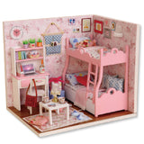 CUTEBEE DIY Doll House Wooden Doll Houses Miniature Dollhouse Furniture Kit with LED Toys for Children Christmas Gift