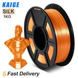 KAIGE PLA SILK Sublimation Filament 1KG 1.75MM Tolerance -/+0.02MM 3D Printer Silk Effect Refills Biodegradable Spool Material