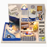 CUTEBEE DIY Doll House Wooden Doll Houses Miniature Dollhouse Furniture Kit with LED Toys for Children Christmas Gift