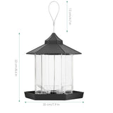 20x20x22cm Large capacity Bird Feeder Transparent shell Plastic Hanging Bird Feeder with Roof for Outdoor Garden Patio Backyard