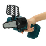 4inch Electric Chain Saw One-Hand Wood Cutter Cordless For Makita 18V-21V Battery Electric Wrench Power Saw ABS+Metal Blue 800W
